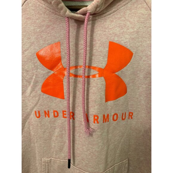 Under Armour Womens Pink Hoodie XL Loose Fit Long Sleeve Sweatshirt With Kangaro - Picture 2 of 6
